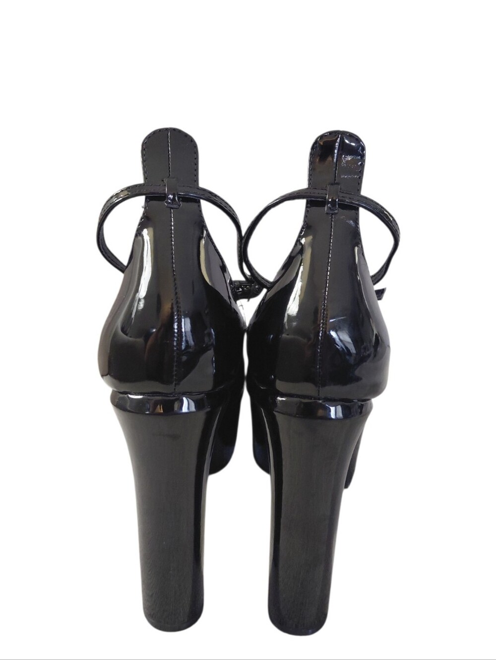 NEW Public Desire Black Patent Platform Mary Jane Heels with Ankle Strap size 6 - Picture 8 of 11
